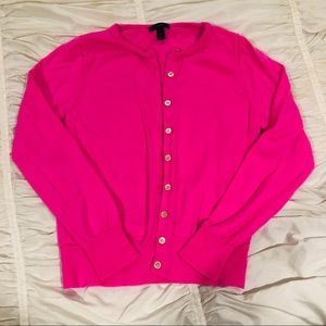 J. Crew hot pink cardigan